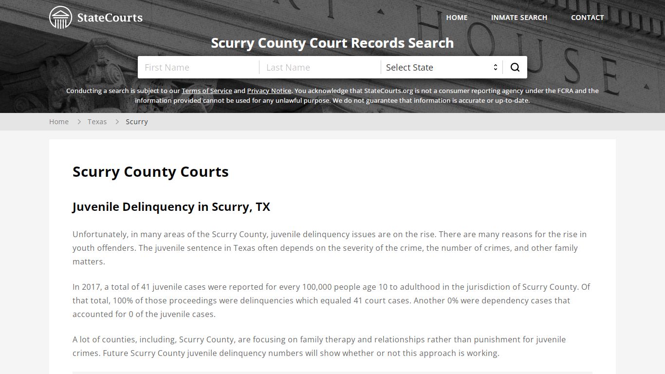 Scurry County, TX Courts - Records & Cases - StateCourts