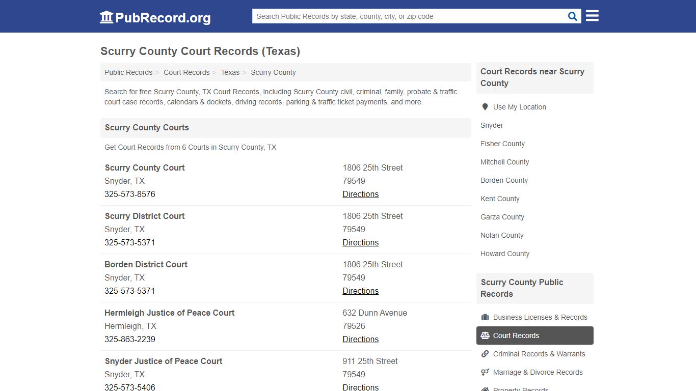 Free Scurry County Court Records (Texas Court Records) - PubRecord.org